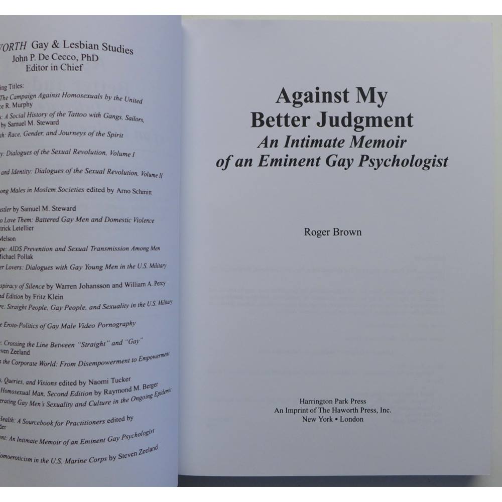 against better eminent gay intimate judgment memoir psycholgist Straight at gay camp